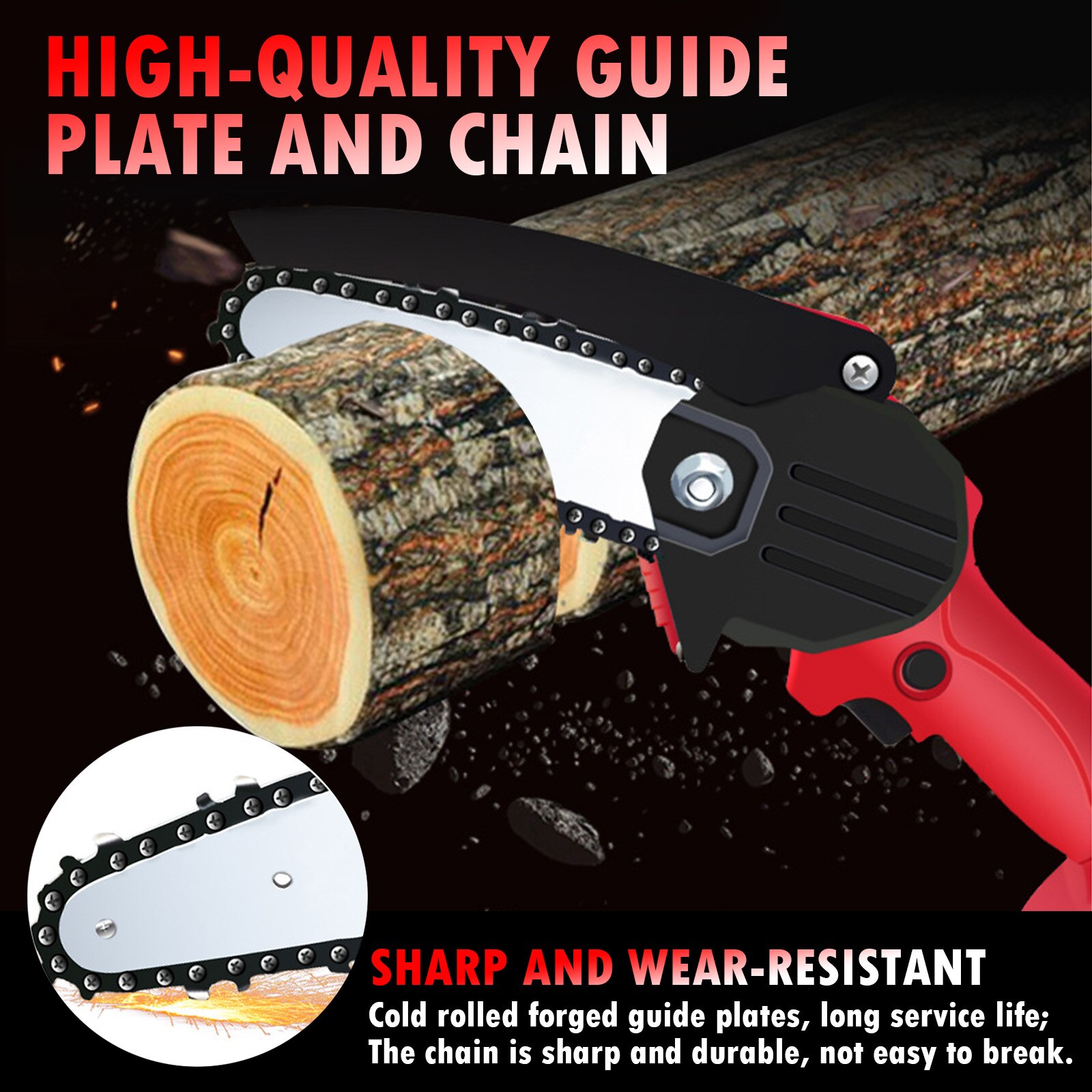 ANENG Mini Electric Chainsaw 4inch 21V Portable Handheld Cordless Pruning Shears Chainsaw for Tree Branch Wood Cutting Tools