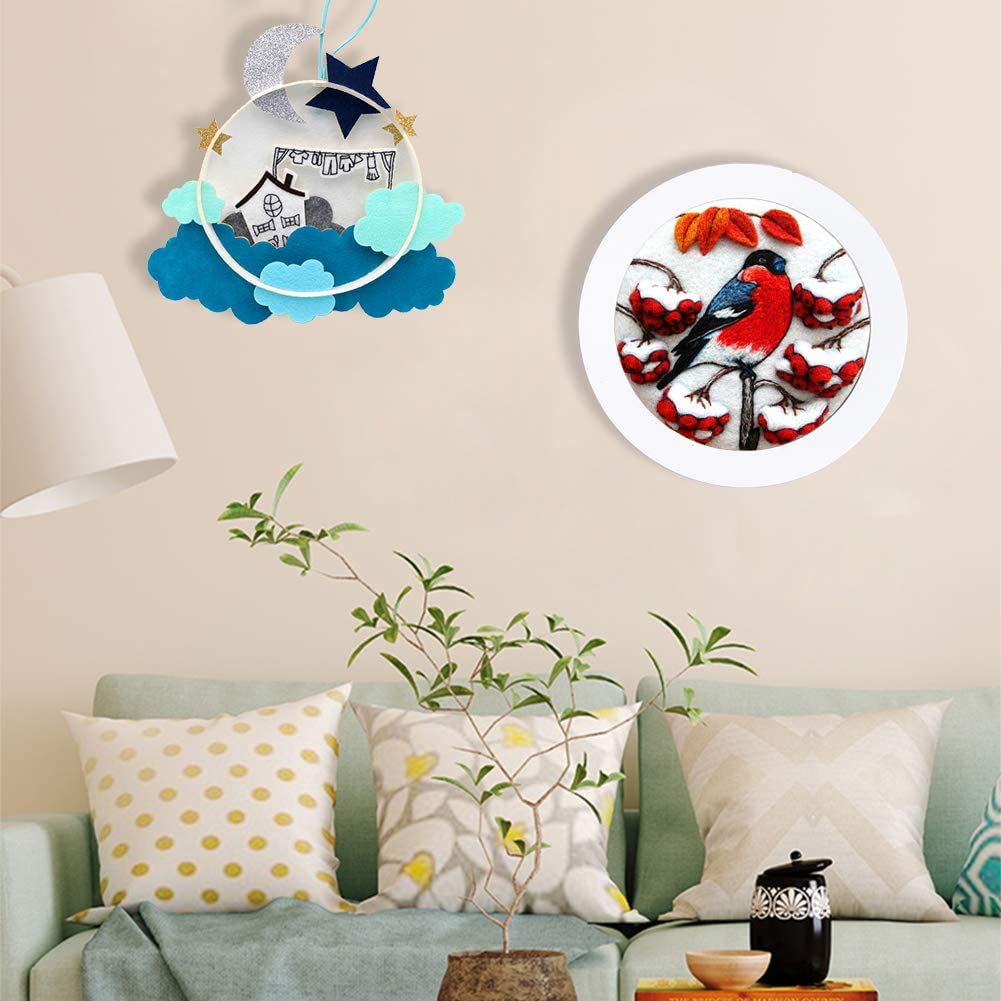 Nonvor Needle Felting Kit,Needle Felting, 80g Wool Roving Needle Felting, Felt Fabric Sheet, Embroidery Hoop, Felting Needles