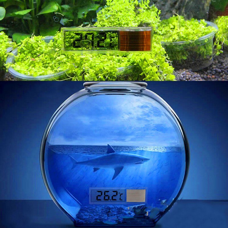 Transparent Fish Tank Thermometer Liquid Crystal Screen Transparent Digital Thermometer LED Temperature Meter for Aquarium