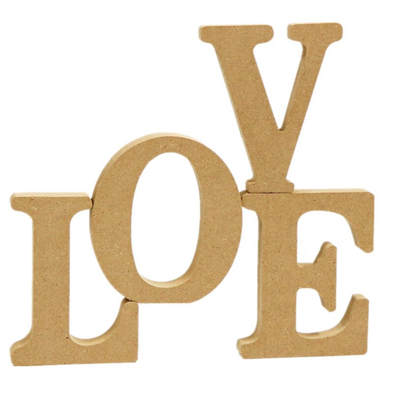DIY 10cm Wood Color Letters Alphabet Word Letter Art Crafts Free Standing Name Party Wedding Home Decor Year Surprise