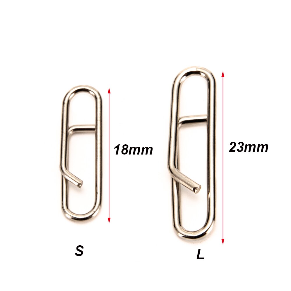 50pcs Powerful Stainless Steel Fast Link Clip Quick Change Lead Clips Fishing Snap Fishing Clip Interlock Tackle fish accessory