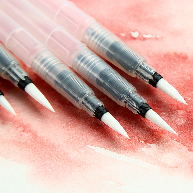 Bgln 3/6Pcs Paint Brush Set Large Capacity Water Brush Soft Flat/Point Watercolor Painting Brush For Drawing Art Suppies