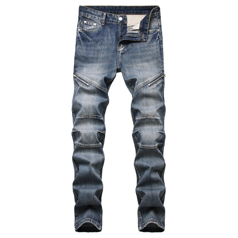 Ropa de calle de Skateboard para hombre, pantalones vaqueros elásticos estilo HIP HOP Punk, vaqueros para bicicleta, pitillos ajustados a la , otoño y primavera,: 32 INCH USA SIZE