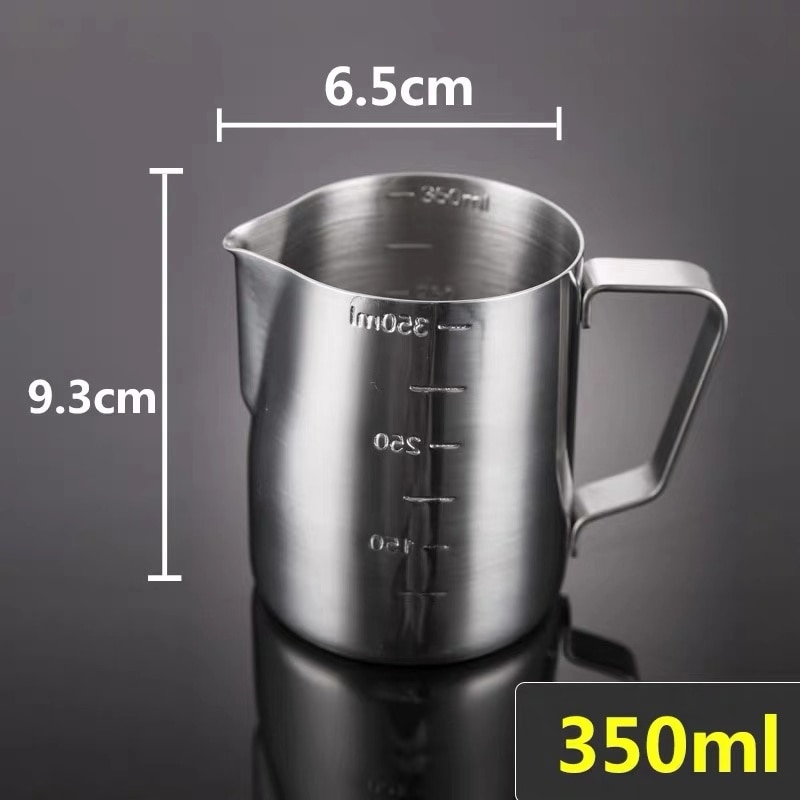 Taza medidora creativa de gran capacidad de acero inoxidable con escala, taza de café Espresso para oficina, jarra de leche Latte, utensilios de cocina para hornear: 350ml