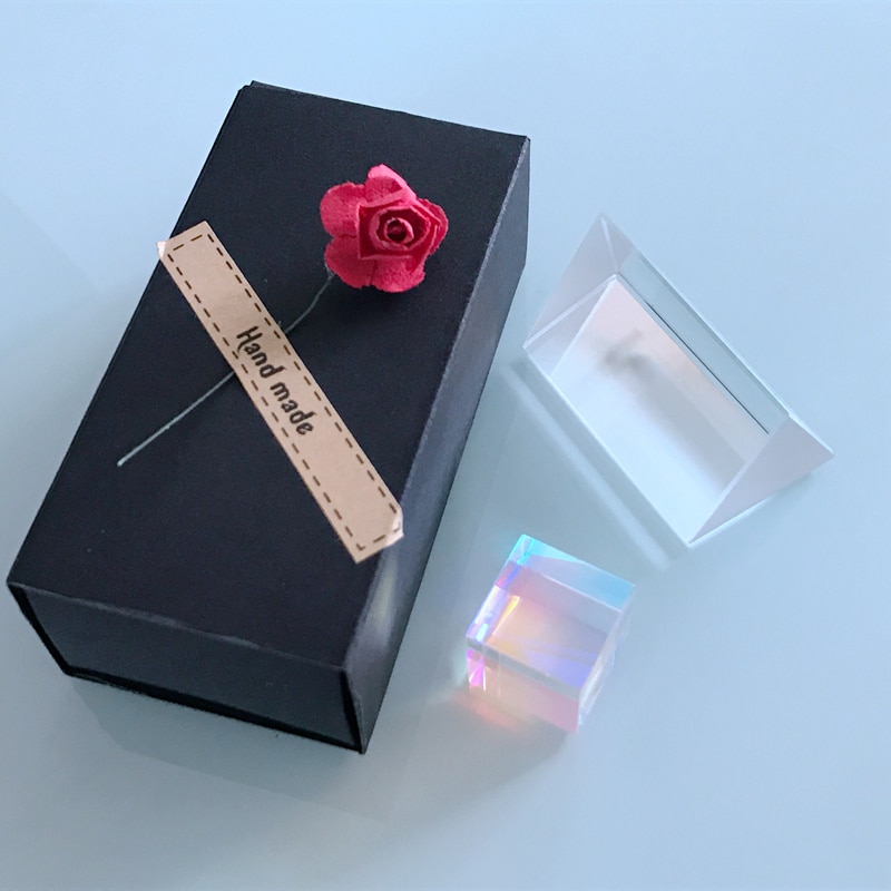 Color Prism Dichroic Cube Triangular Prisms Optical K9 Glass Teaching Equipment 6sides Light Cube Rainbow Photography Glass