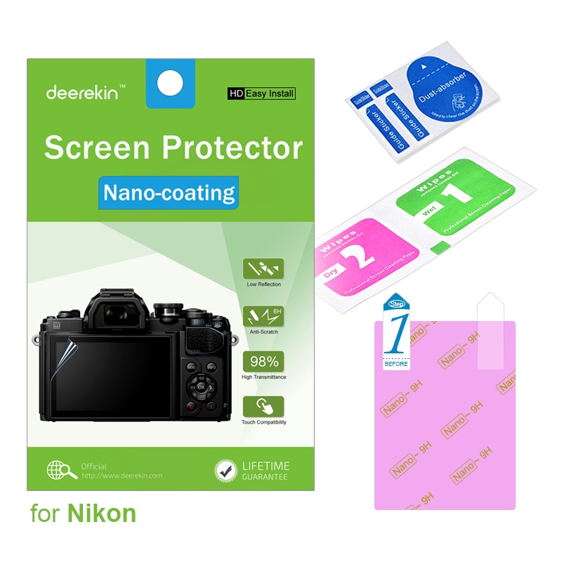 Deerekin Hd Nano-Coating Screen Protector W/Top Lcd Film Voor Nikon D7200 D7100 D850 D810 D800 D750 d780 D610 D600 Camera