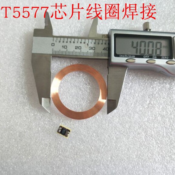 Diameter 40mm 125 khz id skrivbar  t5577 chip och spolar rfid cob och antenn 10 st / parti