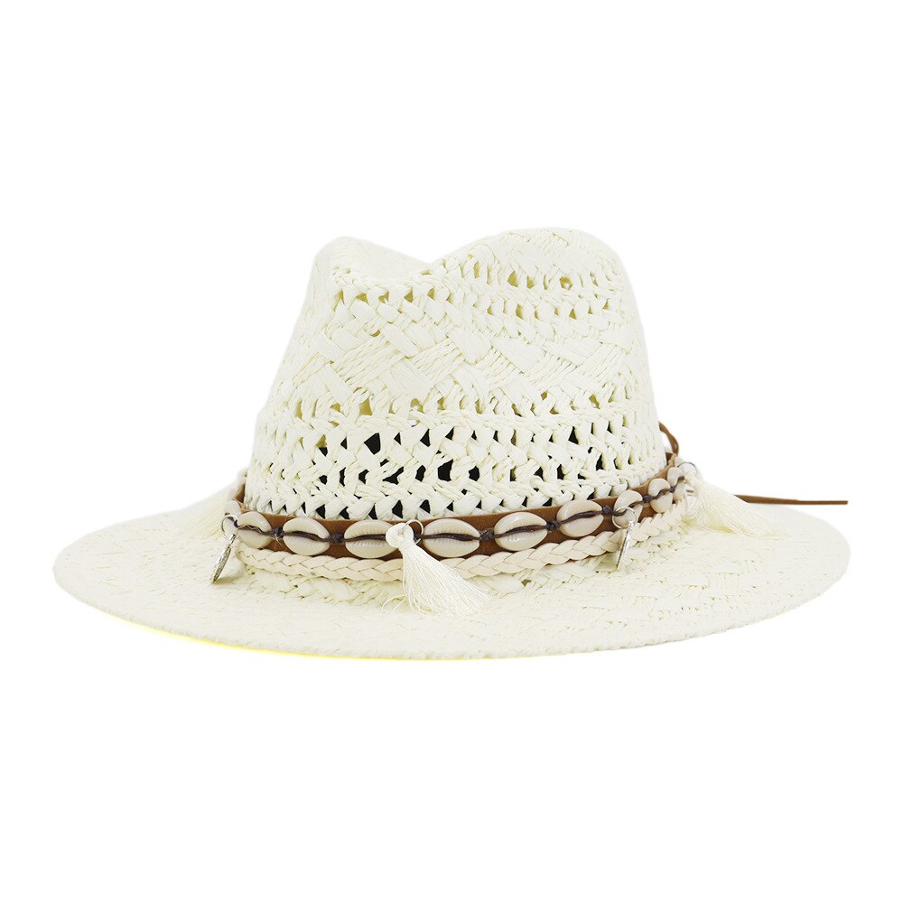 Buttermere dames zomerhoeden panama zonnehoed handgebreide strohoed dames strand sombrero buiten heren dames fedora zomerhoed: Melkwit