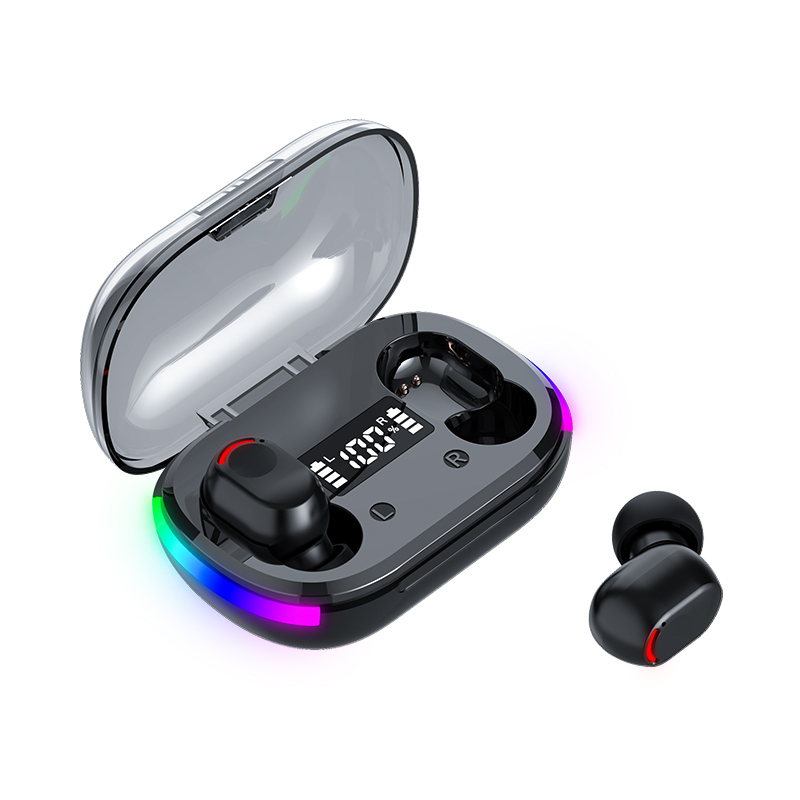 wireless earphones with colorful lights, HiFi sound , touch operation, LED display charging case, suitable for mobile: Default Title