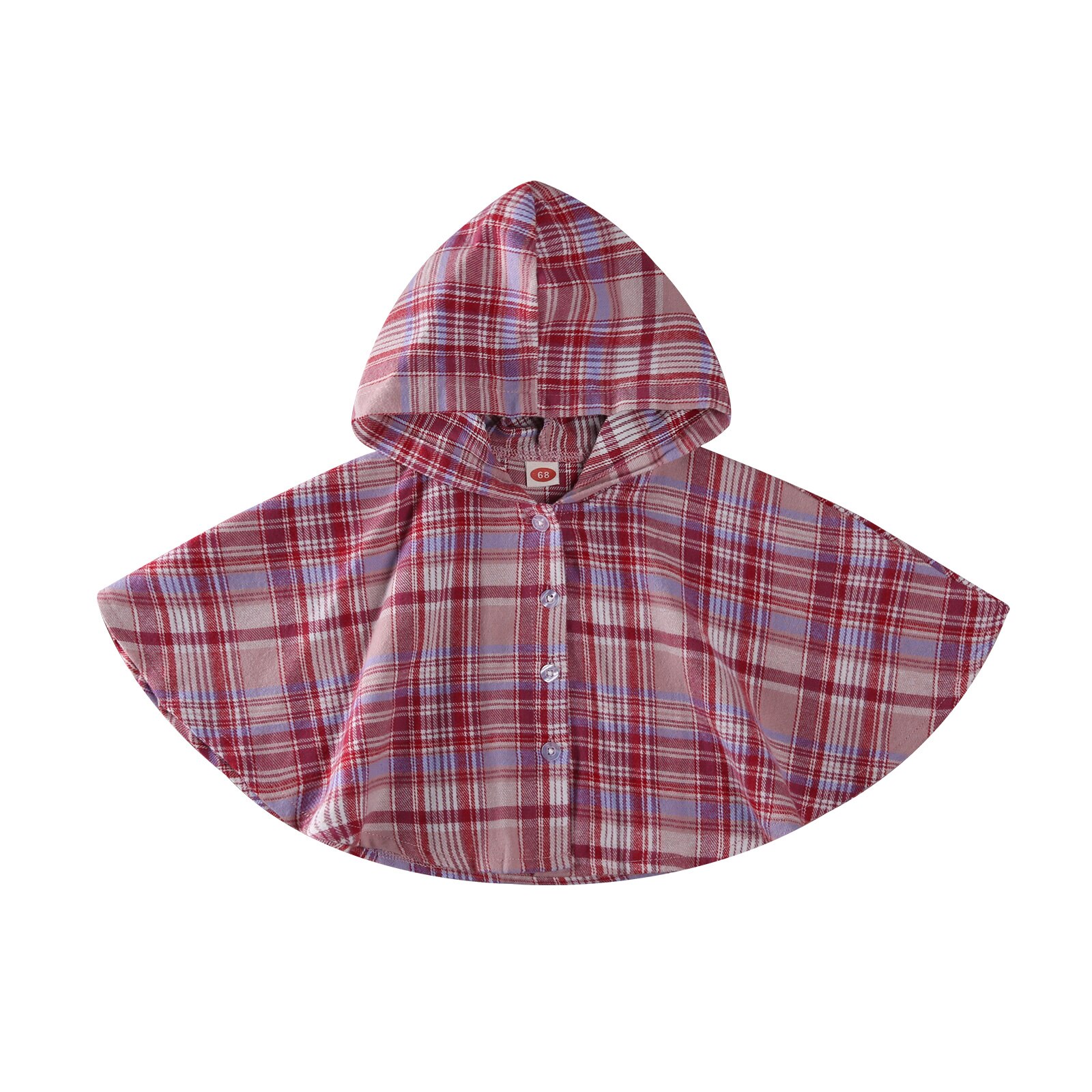 Emmababy 2020 outono 0-24m da criança do bebê menina rosa xadrez manto com capuz manga longa único breasted casaco outono blusa casual quente