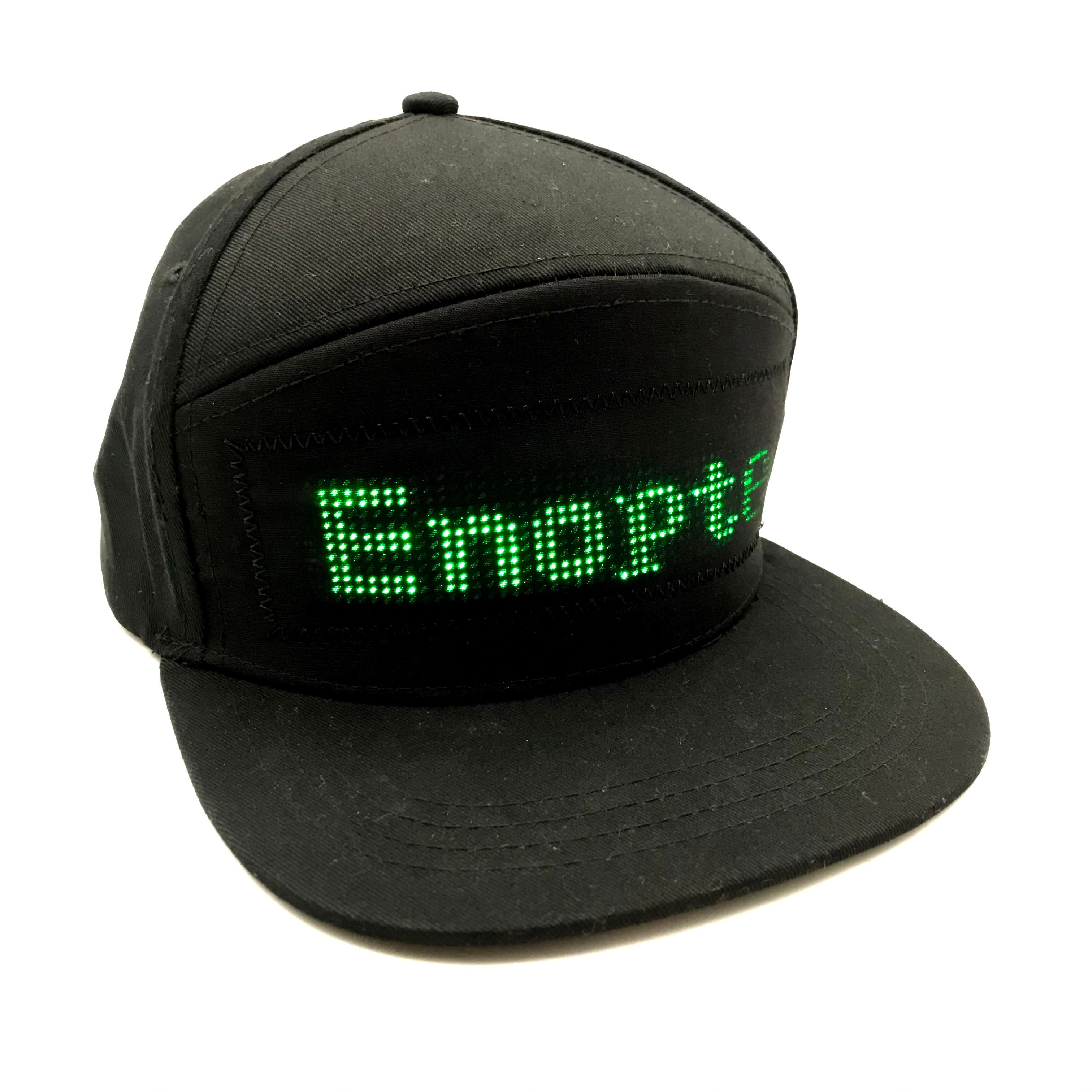 LED Cap, LED Display Screen Smart Hat Bluetooth Adjustable Cool Hat for Party Club: Green