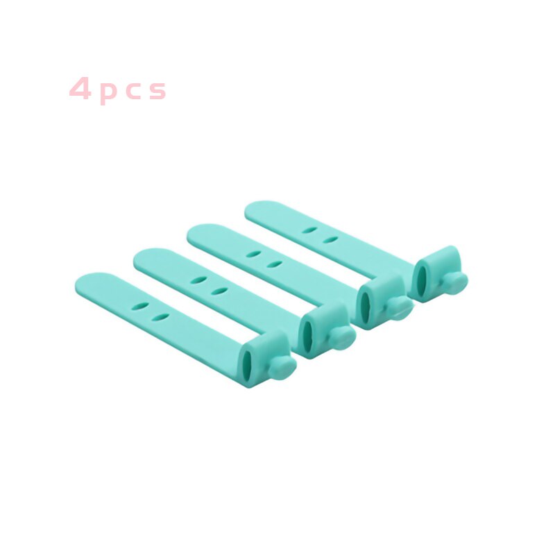Conjunto de 4 unidades de accesorios creativos para viaje, enrollador de Cable de Gel de sílice, Protector de auriculares, accesorio de soporte USB para teléfono, organizadores Packe: green
