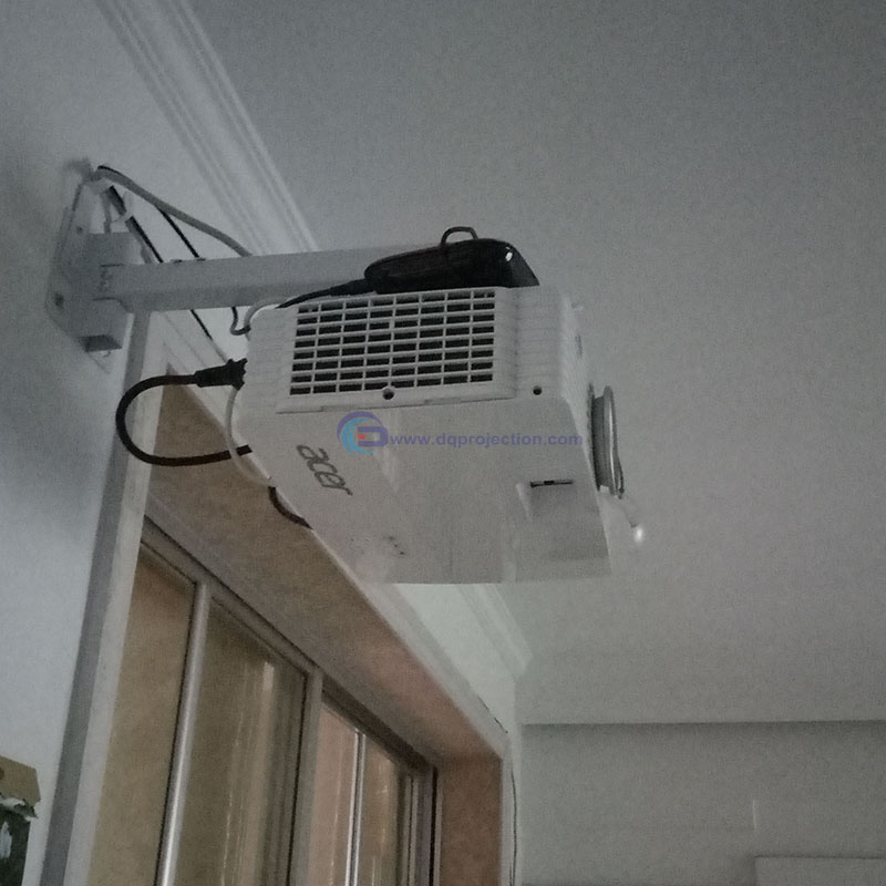 Universal Beamer Ceiling Mount 43 To 65cm Working Distance For HD LCD LED 3D Projector Wall Bracket Hanging White Color