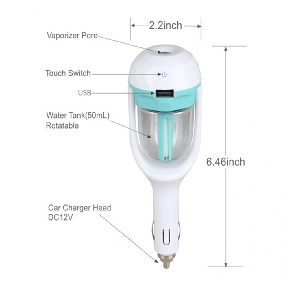 Portable USB Mini Car Air Humidifier Aromatherapy Diffuser Purify