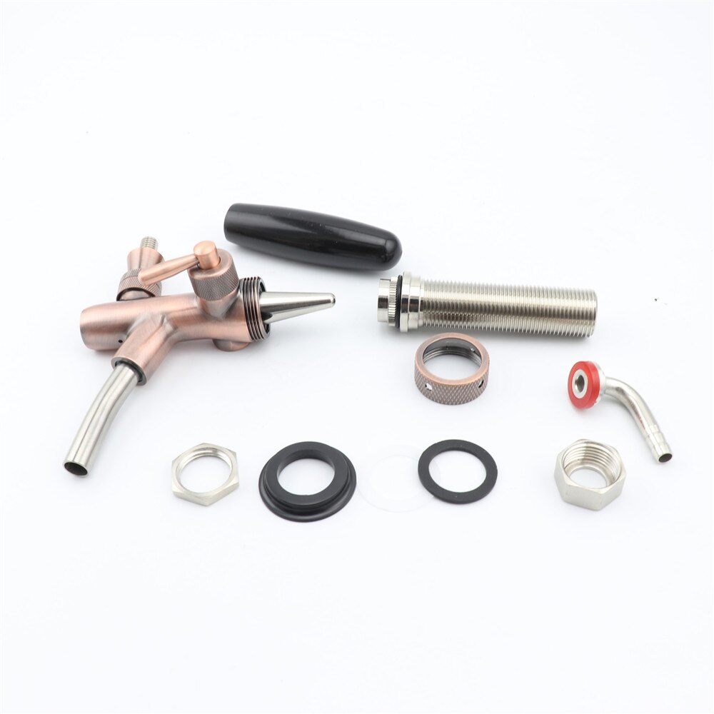Adjustable Flow Control Beer Faucet with 4inch Long Shank Bronze Chrome Plating Draft Beer Tap Homebrew Kegerator Dispenser Tap
