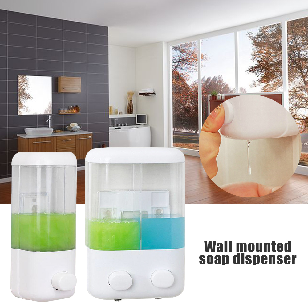 Dispensador de jabón de 500ml con ventosa para montar en la pared, dispensador de jabón de mano, recipiente para Gel de ducha, dispensador para baño, accesorios de cocina