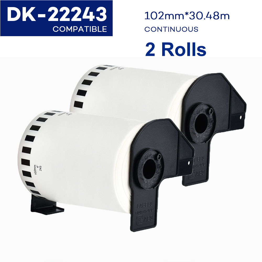 2 etykiety rolkowe kompatybilne z drukarką termiczną Brother QL570 DK 22205 DK11209 DK22205 ciągłe i wycinane standardowe etykiety adresowe: 2Rolls DK-22243