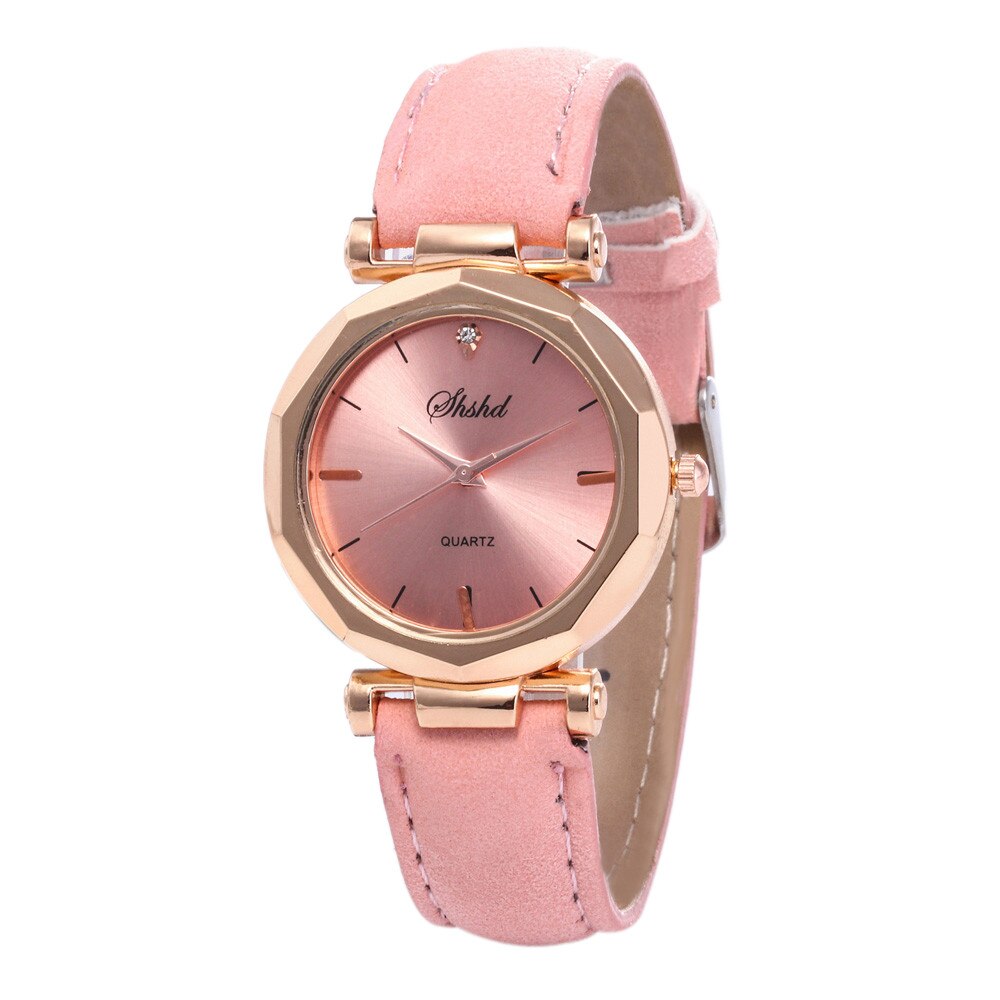 Vrouwen Horloge Strass Mode Vrouwen Lederen Casual Horloge Luxe Analoge Quartz Crystal Horloge Armband Horloge Relogio Feminin: Pink