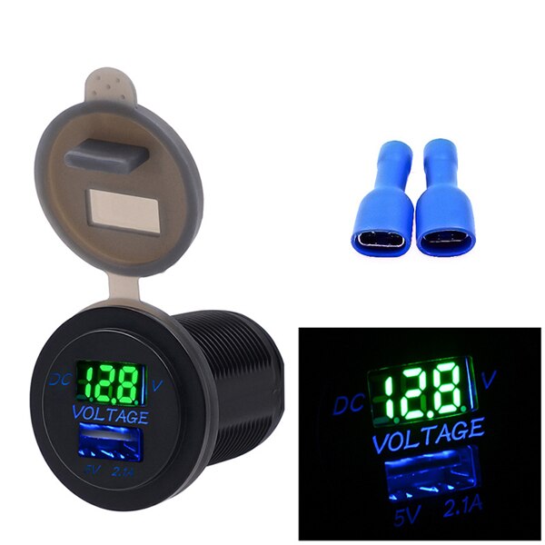 12V Motorfiets Auto Boot Tractor Accessoire Waterdicht Sigarettenaansteker Stopcontact Plug Outlet Auto-Styling: green