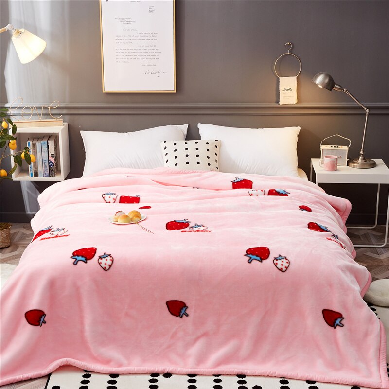 Cartoon Double-Side Winter Dikke Raschel Dekens Kids Adult Leuke Bed Spread Super Zachte Worp Deken: 11