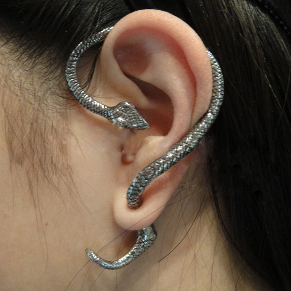 1Pcs Retro Vintage Gothic Rock Punk Snake Shape Oor Manchet Earring Oorbellen Voor Vrouwen Mannen Oor Clip Kraakbeen Piercing sieraden