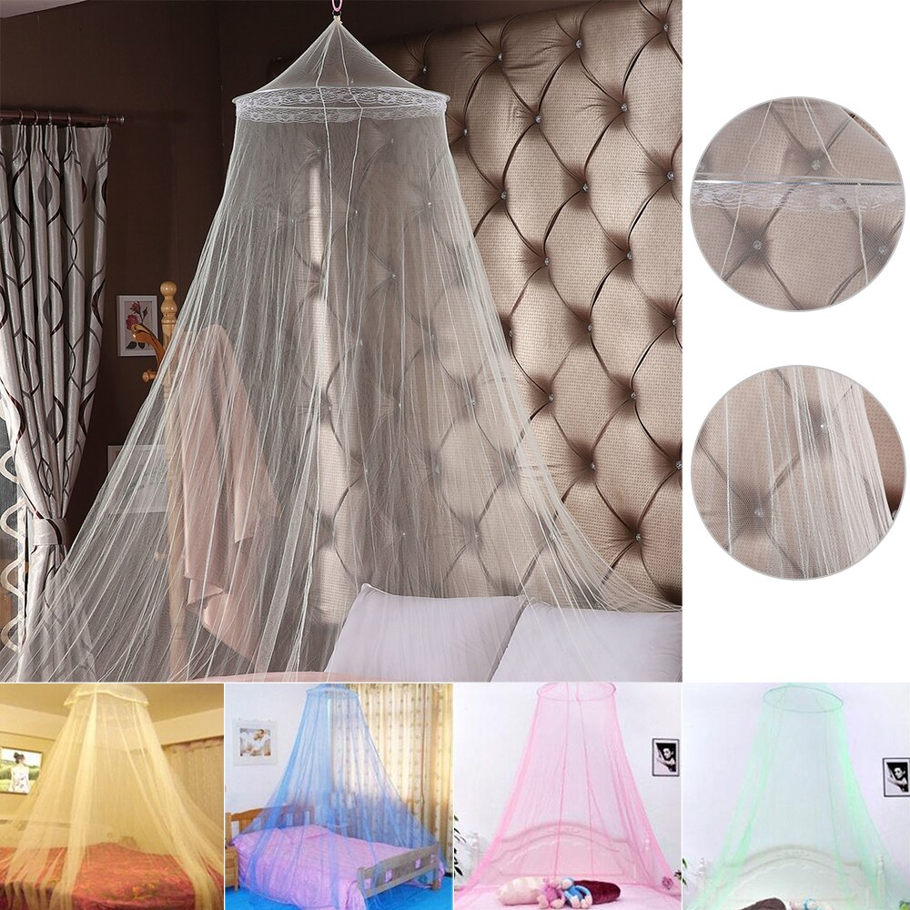 Zomer Prinses Plafond Klamboe Opknoping Ronde Kant Luifel Bed Netting Comfy Hung Dome Klamboe Wieg 60x250x820cm