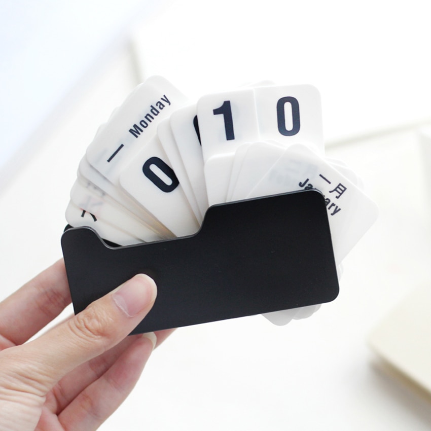 PP Perpetual Calendar Desktop DIY Calendar Cute Art Crafts Home Office School Desk Decoration Plan Exam Countdown