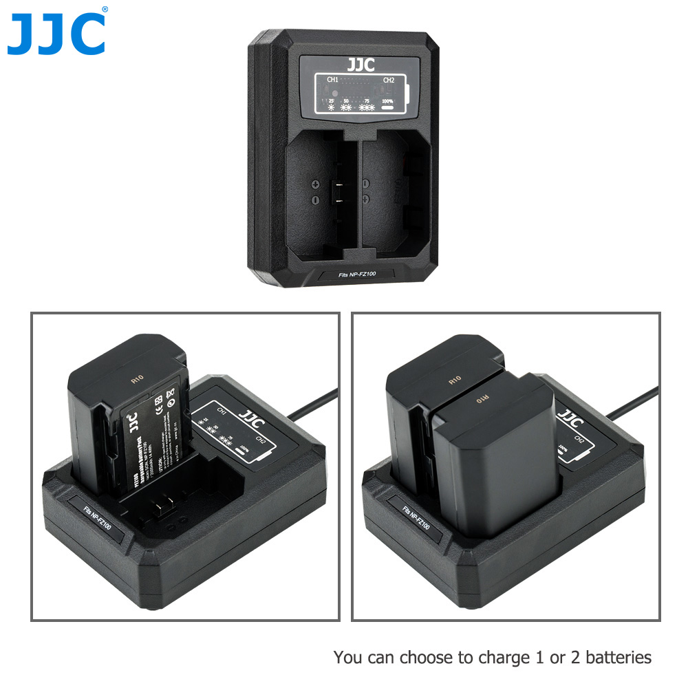 Jjc NP-FZ100 Usb Dual Battery Charger Voor Sony A9 A7III A7RIV A7RIII A7M3 A7RM4 A7RM3 A7 Mark Iii A7R Mark iv Iii Vervangt BCQZ1
