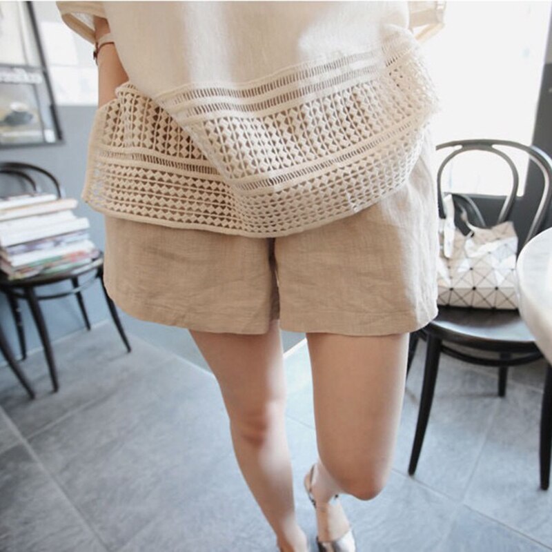 Pantalones cortos de maternidad para mujer embarazada, Shorts de lino y algodón, informales, sueltos, para primavera y verano, 2022