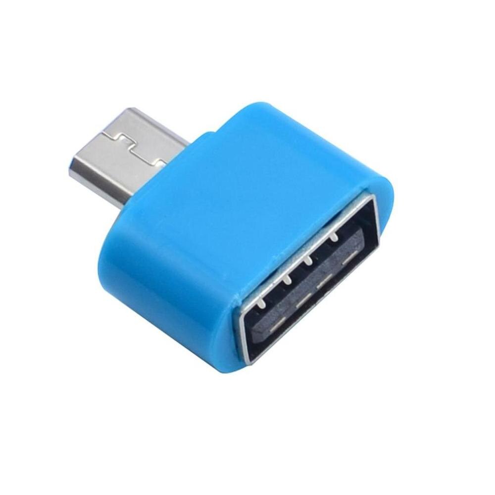 Ascromy Micro USB OTG Adapter For Xiaomi Redmi Note 5 6 Pro 6A 4X Samsung Galaxy S7 edge S6 Microusb Android Phone OTG Adaptador: Blue