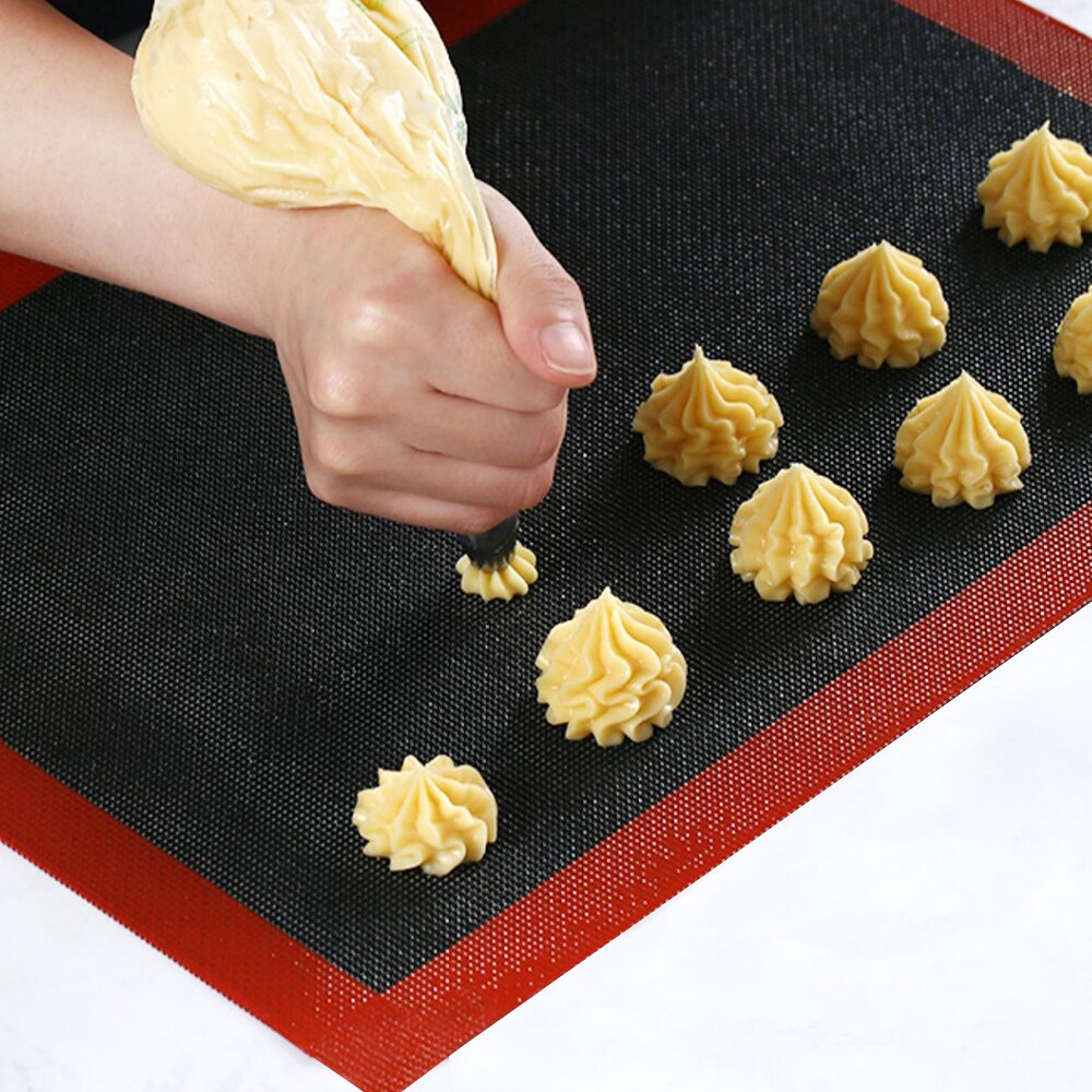 Hilife non-stick bagemåtte 40*30cm silikonemåtte ovnpladeforing til macaron cookie brød puff perforeret pad wienerbrød værktøj
