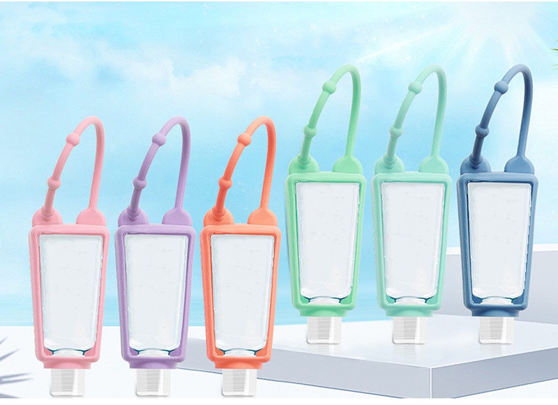 30ml Silicone Safe Gel Mini Hand Holder Travel Portable Sanitizer Disposable No Clean Detachable Cover