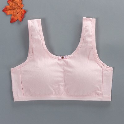 Meisjes vest ontwikkelingsperiode student training bh ondergoed middelbare school studenten puur katoenen effen kleur vest tube top: Geel