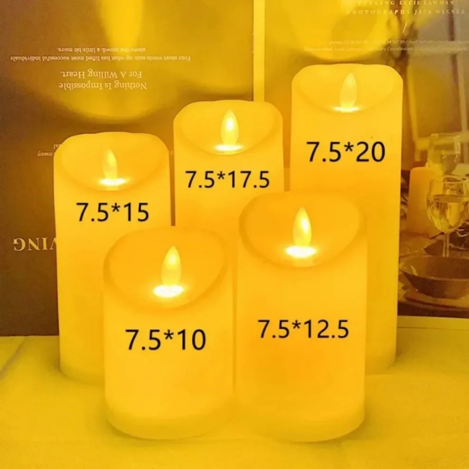 Lámpara de vela eléctrica LED, velas oscilantes sin llama, velas alimentadas por batería para de cumpleaños, suministros de decoración de boda