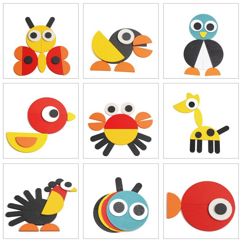1 Set Juguetes Tangram Puzzel 3d Dieren Puzzel Kids Houten Speelgoed Voor Kinderen Spelletjes Leren En Onderwijs Speelgoed