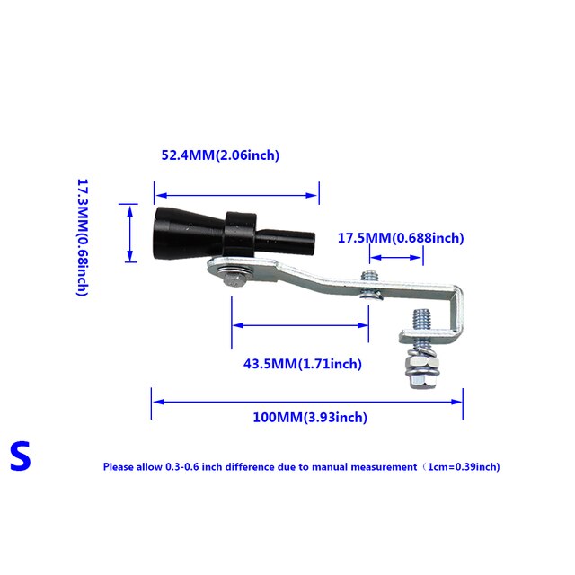Universal simulador Whistler de la motocicleta del coche de la onda de sonido modificación imitador Turbo silbato tubo de escape de sirena: Black - S