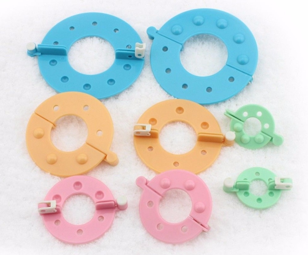 Hækle pompon maker pom poms bobble maker kit håndværk fuzz ball værktøj 4 størrelser