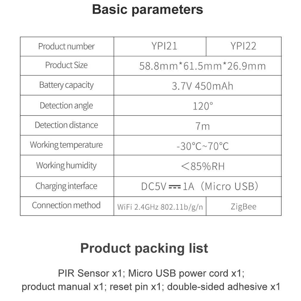 YPI21 Human Smart Body Sensor Movement Motion Security Wireless Connection Infrared Detector For Home Security