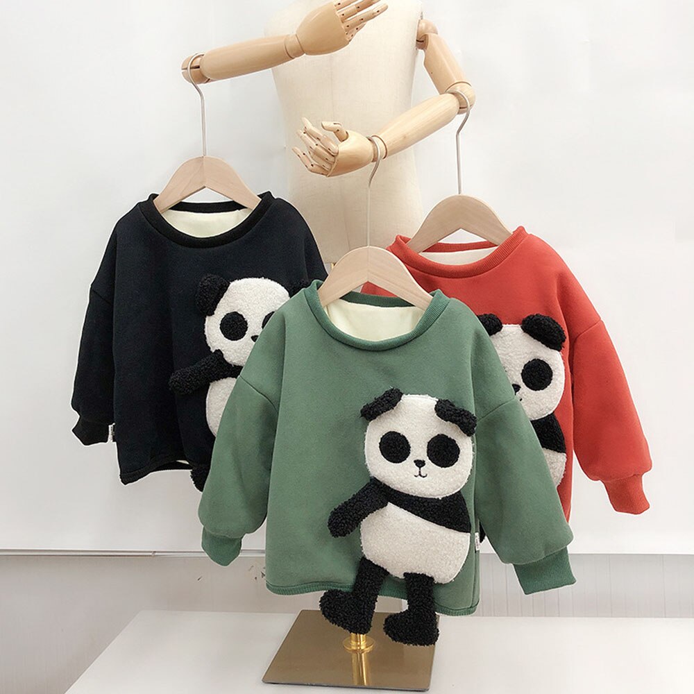 Benemaker vêtements pour enfants garçons pour fille pull d'hiver vêtements tout-petit enfant panda sweats polaire haut vêtements pour enfants  na525