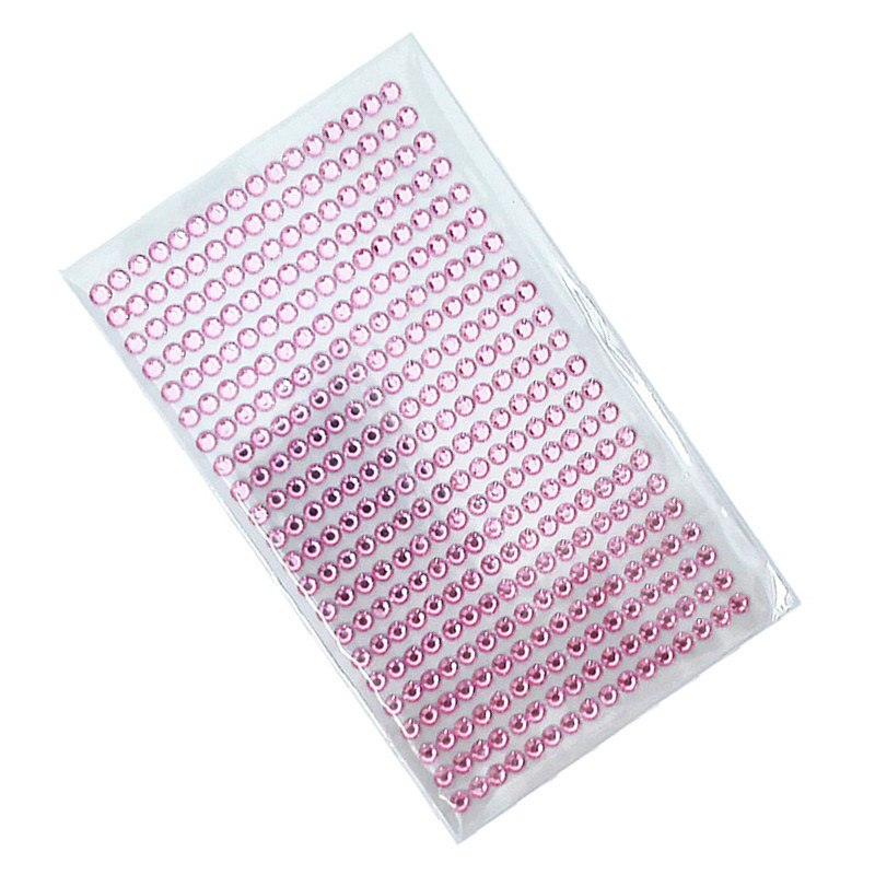 352Pcs /set 5mm 12 colors Acrylic Crystal Sticker emulation Diamond Bling Rhinestone Self Adhesive Wall Smooth surface Sticker: Pink