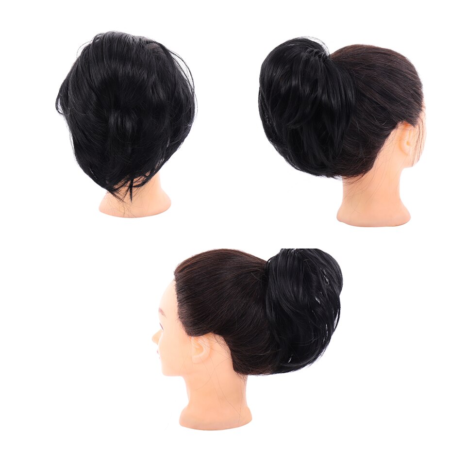 Lupu Grijs Bruin Bed Steil Haar Extensions Pad Elastische Haar Touw Rubber Band Chignon Donut Haar Broodje