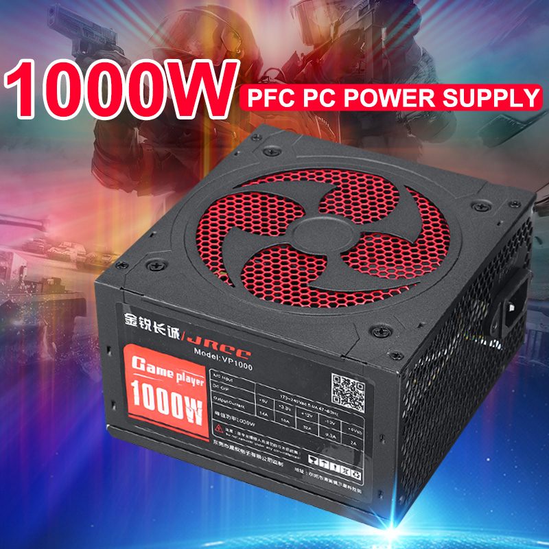 1000W Voeding Passieve Pfc Stille Ventilator Atx 20pin 12V Pc Computer Sata Gaming Pc Voeding Voor intel Amd Computer