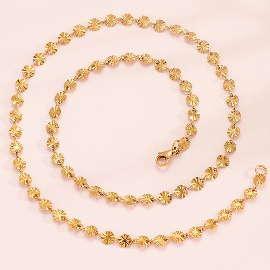5mm Sonnenschein Frauen Vintage Halskette Edelstahl Runde Link Kette Gold und Silber Farbe Länge 14 &quot;-30&quot;