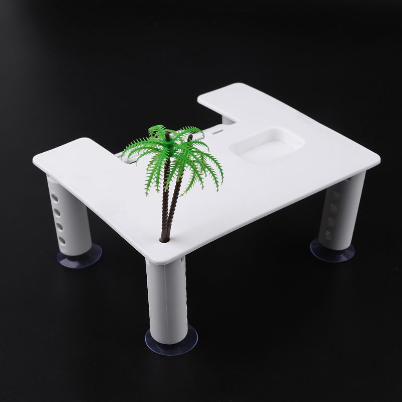 Plataforma para reptiles, Acuario de tortugas, escalera para escalar, Isla,