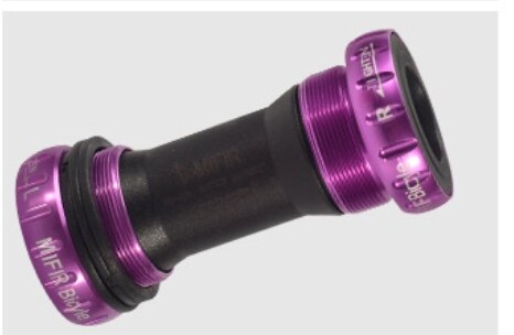 Tretlager 68/73mm Fahrrad Achse MTB Road Radfahren Tretlager Wasserdicht CNC Aluminium Legierung BB Kurbel Set achse Teile: purple