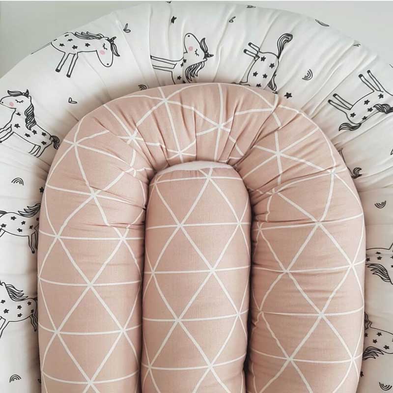 Baby Bed Crib Bumpers Cotton Printed Newborn Cot Bumper Pads Breathable Infant Long Pillows Cradle Cushion 2M