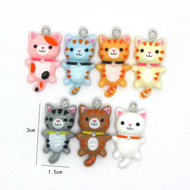 10pcs 15*29mm Cute Cat Flat Back Charms For Pendant DIY Earrings Necklace Jewelry Accessories Finding