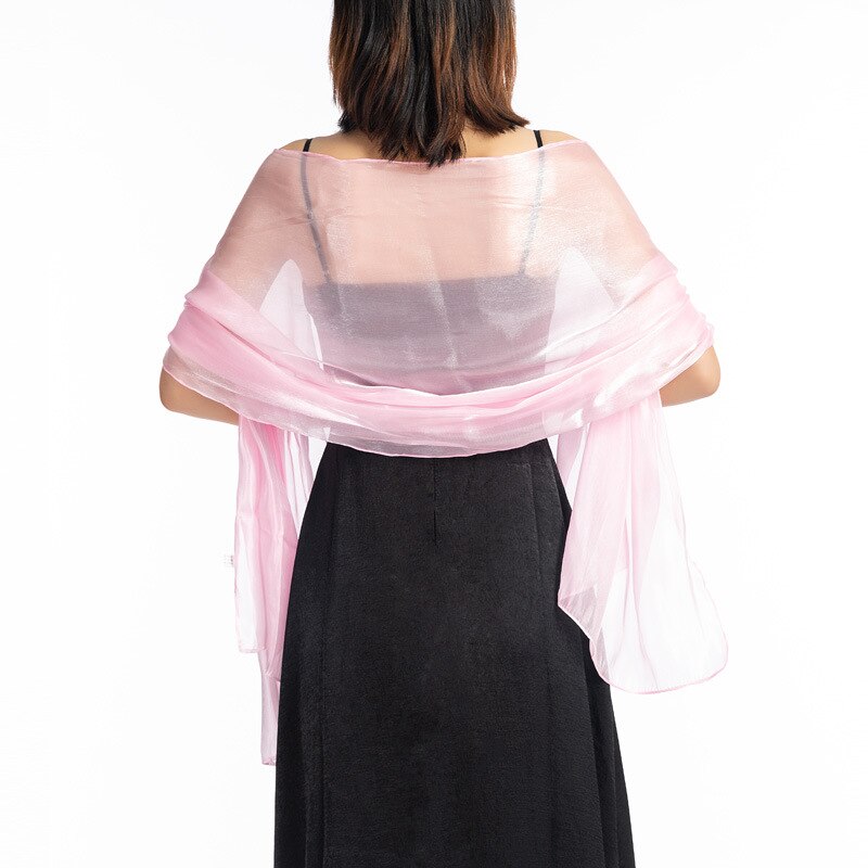 Bryllup sjaler og vikler 170*70 mørkegrå fest aftenkjole bryllup wrap bolero cape sjal ren farve langt tørklæde: Lyserød