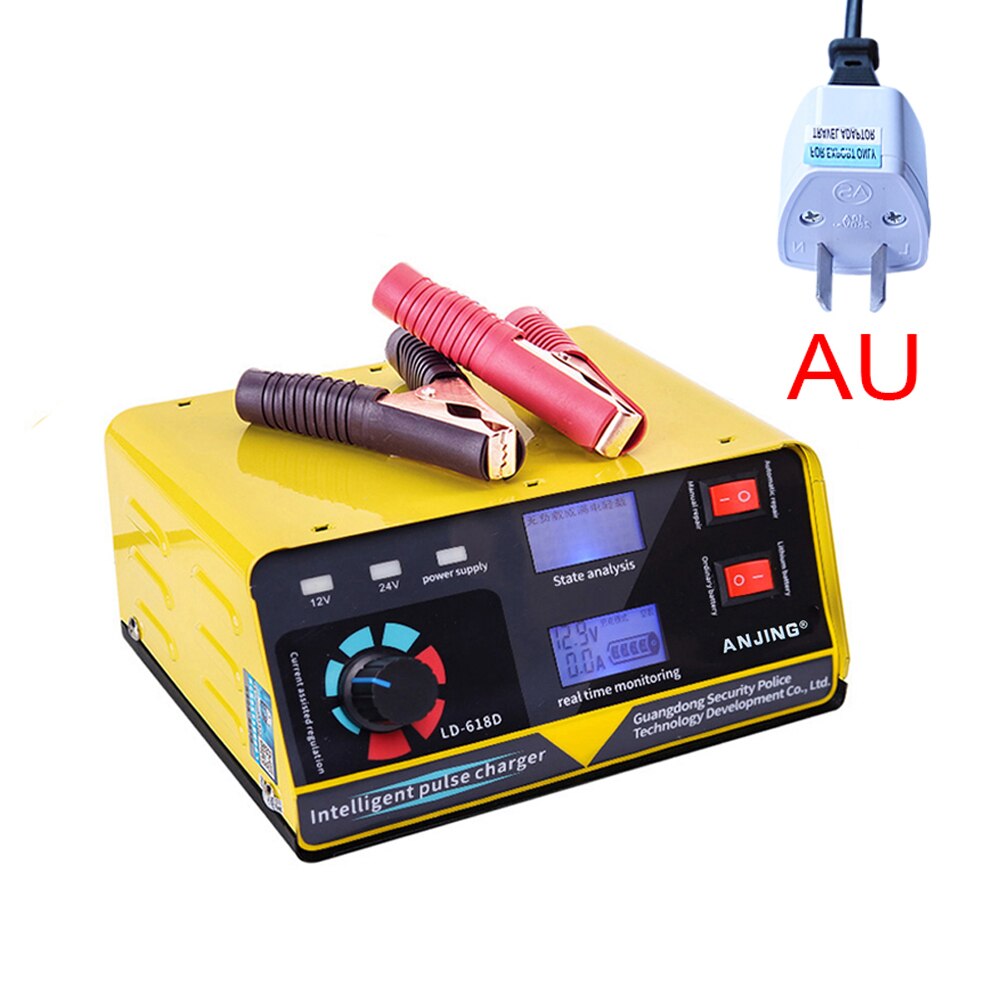 400AH Full Automatic Car Battery Charger Intelligent Pulse Repair universal lithium battery 12V/24V Truck Motorcycle Charger: AU