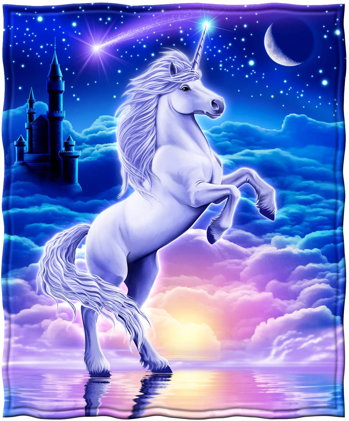Unicorn Super Soft Plush Fleece Throw Blanket Throw Blanket Fluffy: 120x150cm